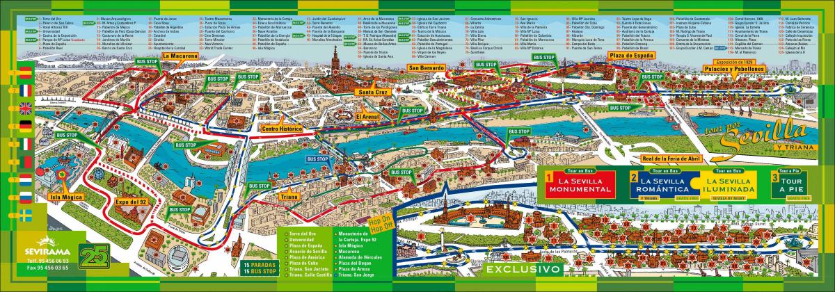 Kaart van Sevilla Grote Bus